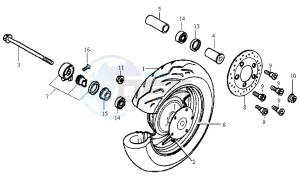 JET EURO X 50 E2 drawing FRONT WHEEL