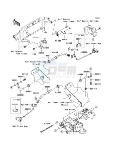 MULE_600 KAF400B6F EU drawing Front Brake Piping