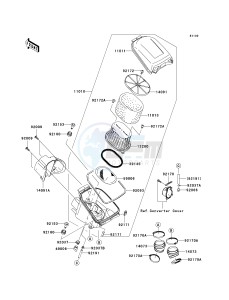 KVF 750 C [BRUTE FORCE 750 4X4I] (C6F-C7F) C6F drawing AIR CLEANER