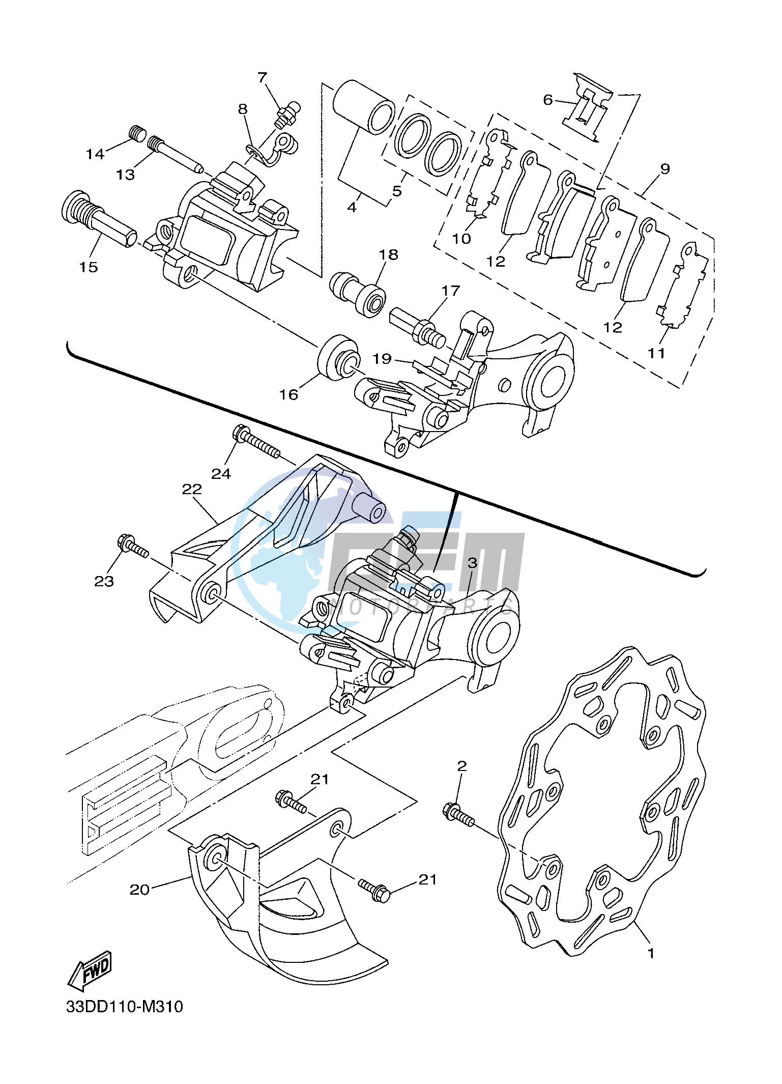 REAR BRAKE CALIPER