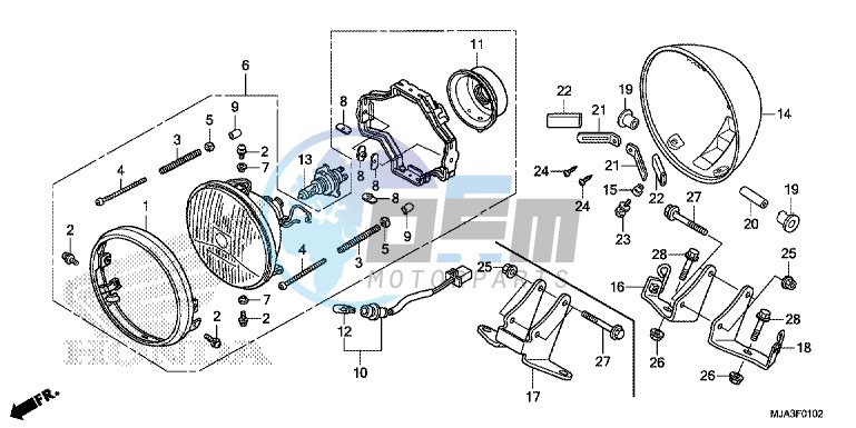 HEADLIGHT (VT750C2S E,3E/S)