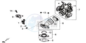 GTS 125I ABS-SNS EURO4 L7 drawing INLET /  FUEL INJECTOR /  THROTTLE VALVE