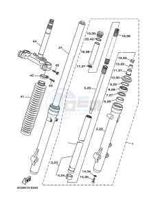 XT250 (B7C3) drawing FRONT FORK