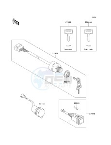 KAF 620 J [MULE 3010 TRANS 4X4] (J1) J1 drawing IGNITION SWITCH