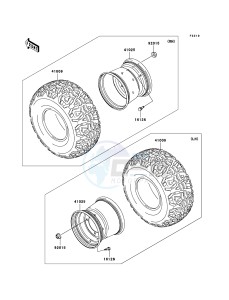 MULE 3010 DIESEL 4x4 KAF950D8F EU drawing Tires