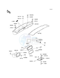 KAF 950 B [MULE 3010 DIESEL 4X4] (B1) [MULE 3010 DIESEL 4X4] drawing FRONT BOX