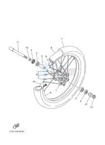 YZ250 (1SST) drawing FRONT WHEEL