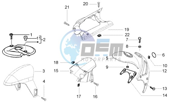 Front and rear mudguard