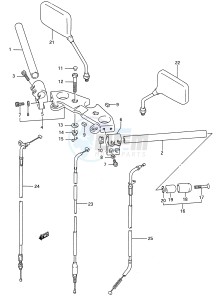 GS500E (E28) drawing HANDLEBAR (MODEL K)