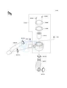 KAF 400 B [MULE 600] (B6F-B9F) B9F drawing AIR CLEANER-BELT CONVERTER