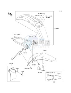 KX 250 R (R6F-R7F) R6F drawing FENDERS