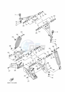 YFM700FWBD YFM70KPXK (B5K3) drawing FRONT SUSPENSION & WHEEL