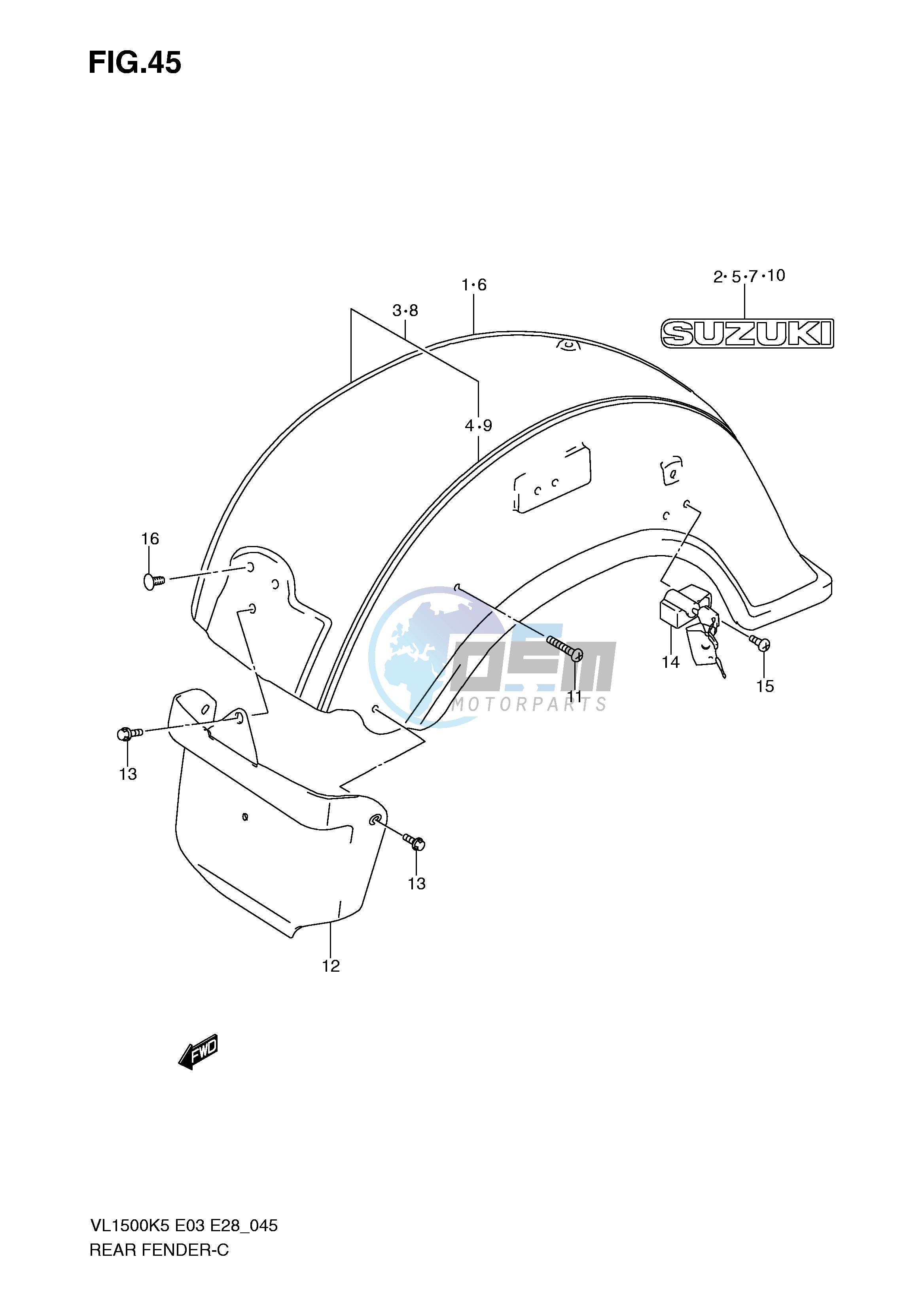 REAR FENDER (MODEL K5 K6)