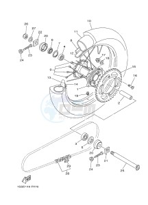 YZ250 (1SST) drawing REAR WHEEL