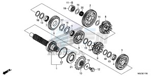 CBR500RE CBR500R UK - (E) drawing TRANSMISSION (COUNTERSHAFT)