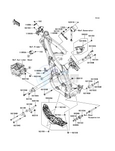 KX450F KX450FCF EU drawing Frame Fittings