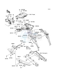 Z1000SX ABS ZX1000HDF FR GB XX (EU ME A(FRICA) drawing Rear Fender(s)