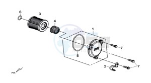 MAXSYM 400 I drawing OIL FILTER COVER