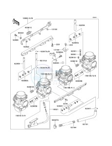 ZX 1100 E [GPZ 1100] (E1-E3) [GPZ 1100] drawing CARBURETOR