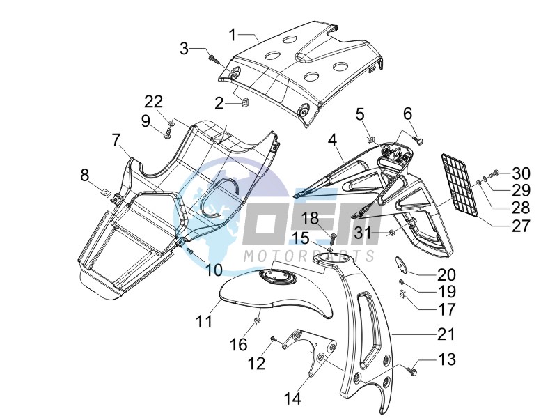 Rear cover - Splash guard