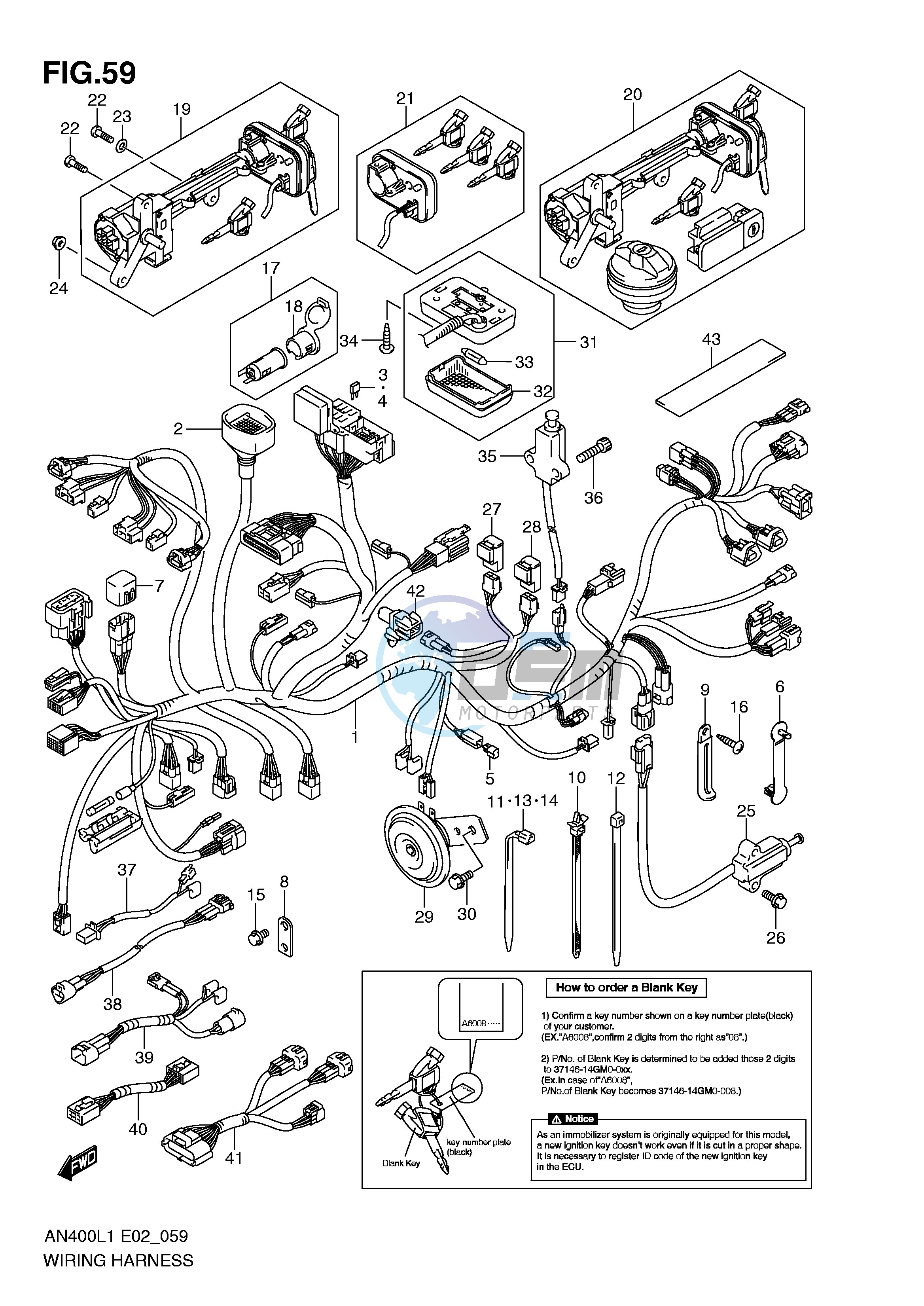 WIRING HARNESS (IMOBI) (AN400ZAL1 E51)