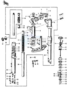 H1 C [MACH III] (-C) 500 [MACH III] drawing FRONT FORK -- H1-B- -