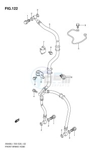 AN400 (E3-E28) Burgman drawing FRONT BRAKE HOSE (AN400L1 E3)