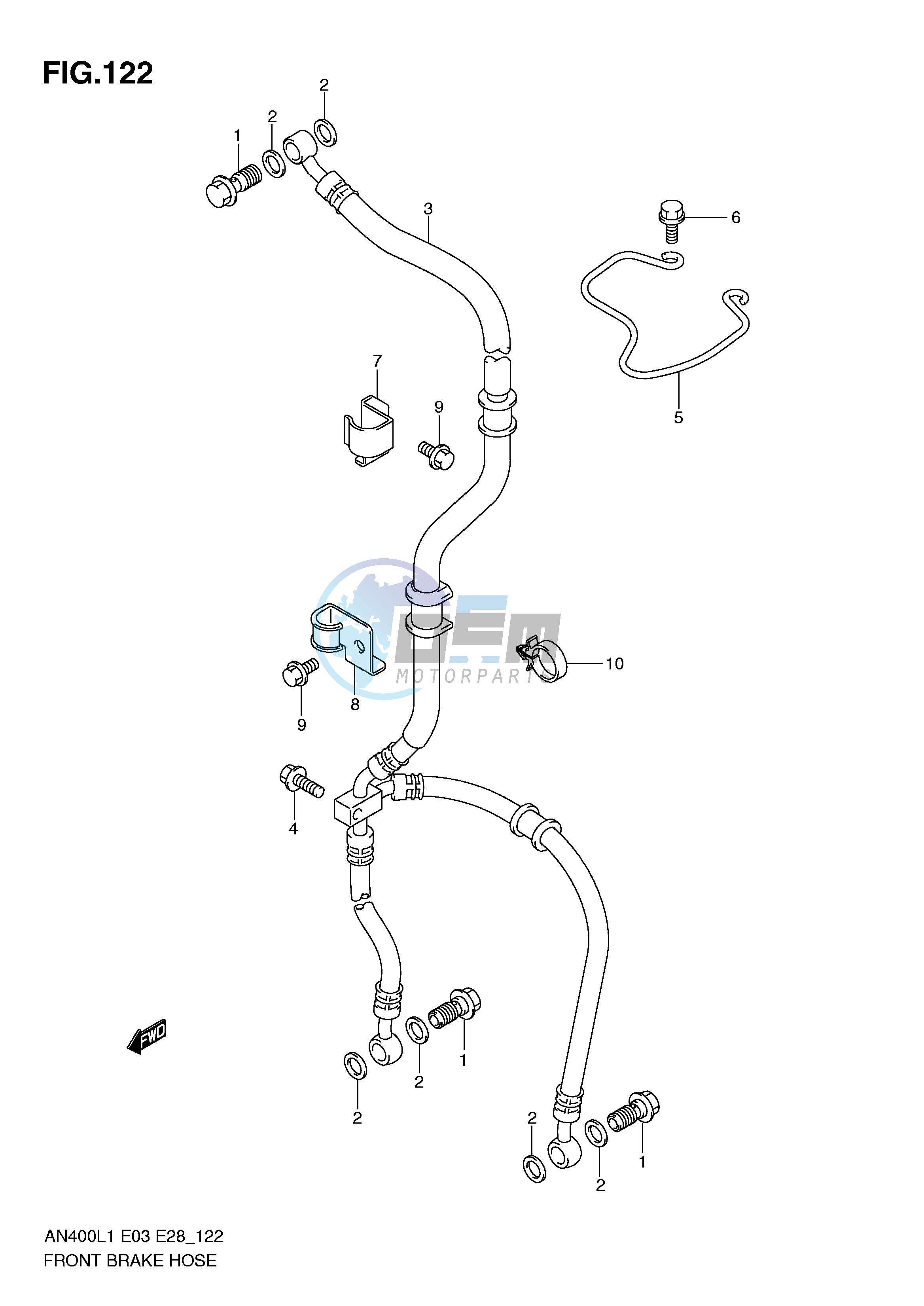 FRONT BRAKE HOSE (AN400L1 E3)