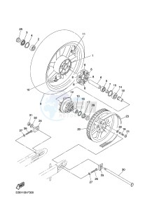 XVS1300A MIDNIGHT STAR (1CS5) drawing REAR WHEEL