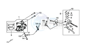 MAXSYM 600 I ABS EXECUTIVE (LX60A3-EU) (E4) (L7-M0) drawing REAR BRAKE CALIPER / BRAKE LEVER