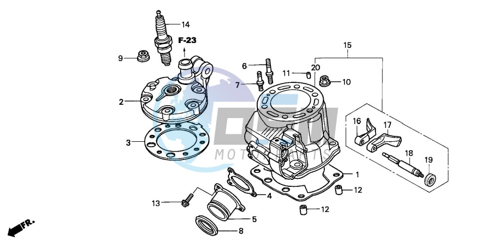 CYLINDER/CYLINDER HEAD (CR250R2-4)