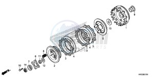 TRX420FE1E TRX420 Europe Direct - (ED) drawing CLUTCH (TRX420FE1/FM1/FM2/TE1/TM1)