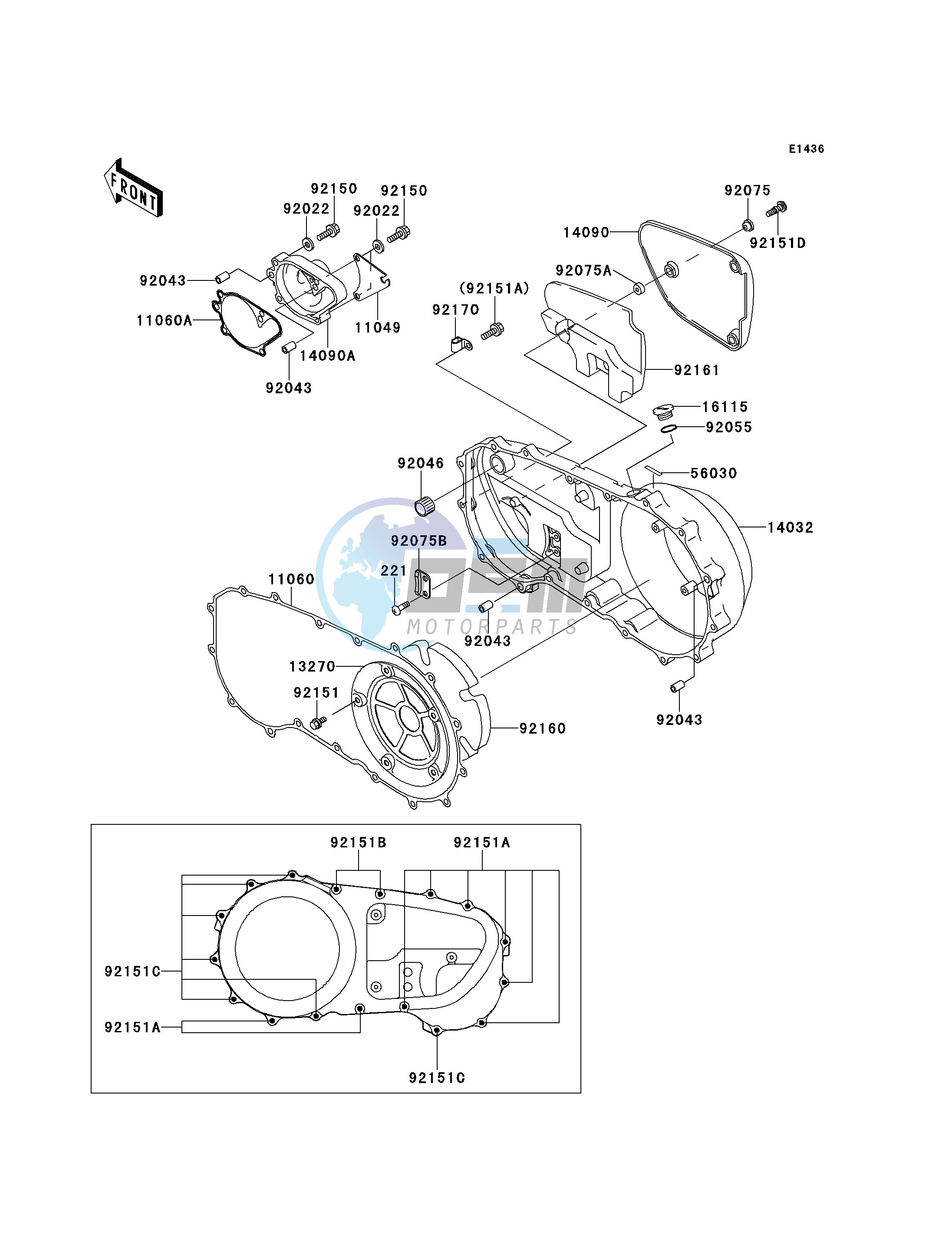 RIGHT ENGINE COVER-- S- --- VN1500-G1- -