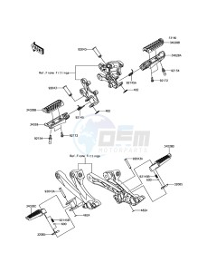 ZZR1400 ABS ZX1400JHF GB XX (EU ME A(FRICA) drawing Footrests