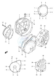 GSX750 (E4) drawing CRANKCASE COVER