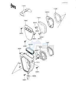 KX 125 B [KX125] (B1-B2) [KX125] drawing AIR CLEANER -- KX125-B2- -