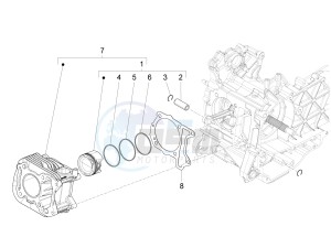 SPRINT 50 4T 3V E4-2020 (NAFTA) drawing Cylinder-piston-wrist pin unit