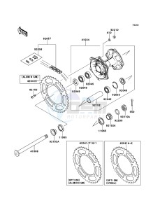 KX250F KX250ZEF EU drawing Rear Hub