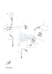 NS50 NS50F AEROX 4 (1GB5 1GB5 1GB5 1GB5) drawing HANDLE SWITCH & LEVER