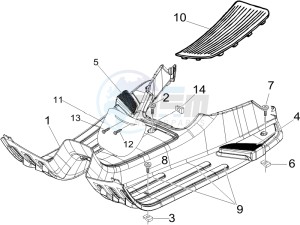 LX 50 2T D drawing Central cover - Footrests