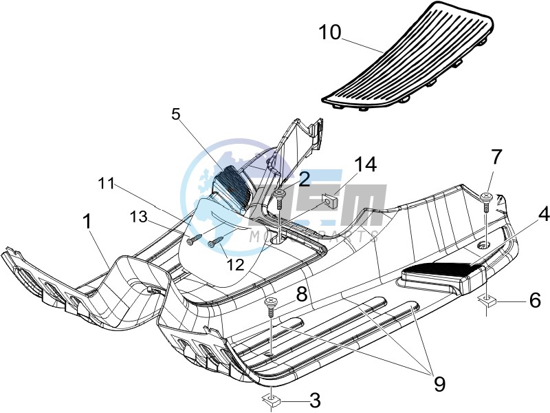 Central cover - Footrests