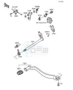 KSF 250 A [MOJAVE 250] (A3-A7) [MOJAVE 250] drawing GEAR CHANGE MECHANISM