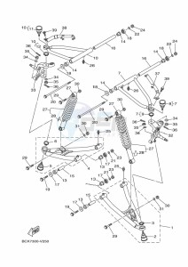 YFM700R (BCX7) drawing FRONT SUSPENSION & WHEEL