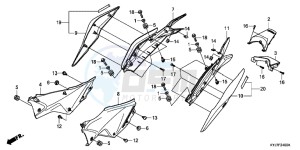 CBR250RD CBR250R 2E - (2E) drawing SIDE COVER/REAR COWL