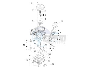 Fly 50 4t 4v drawing Carburetors components