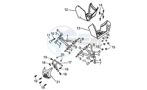 Quasar 50-100 drawing Connect. Elements - Footrest