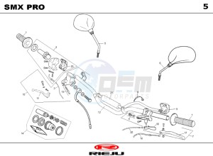 SMX-50-PRO-ORANGE drawing HANDLEBAR - CONTROLS