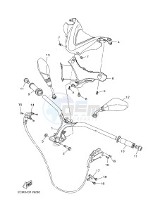 MW125A TRICITY 125 ABS (2CM2 2CMC) drawing STEERING HANDLE & CABLE