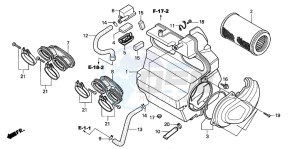 CB600F HORNET S drawing AIR CLEANER (CB600F3/4/5/6)