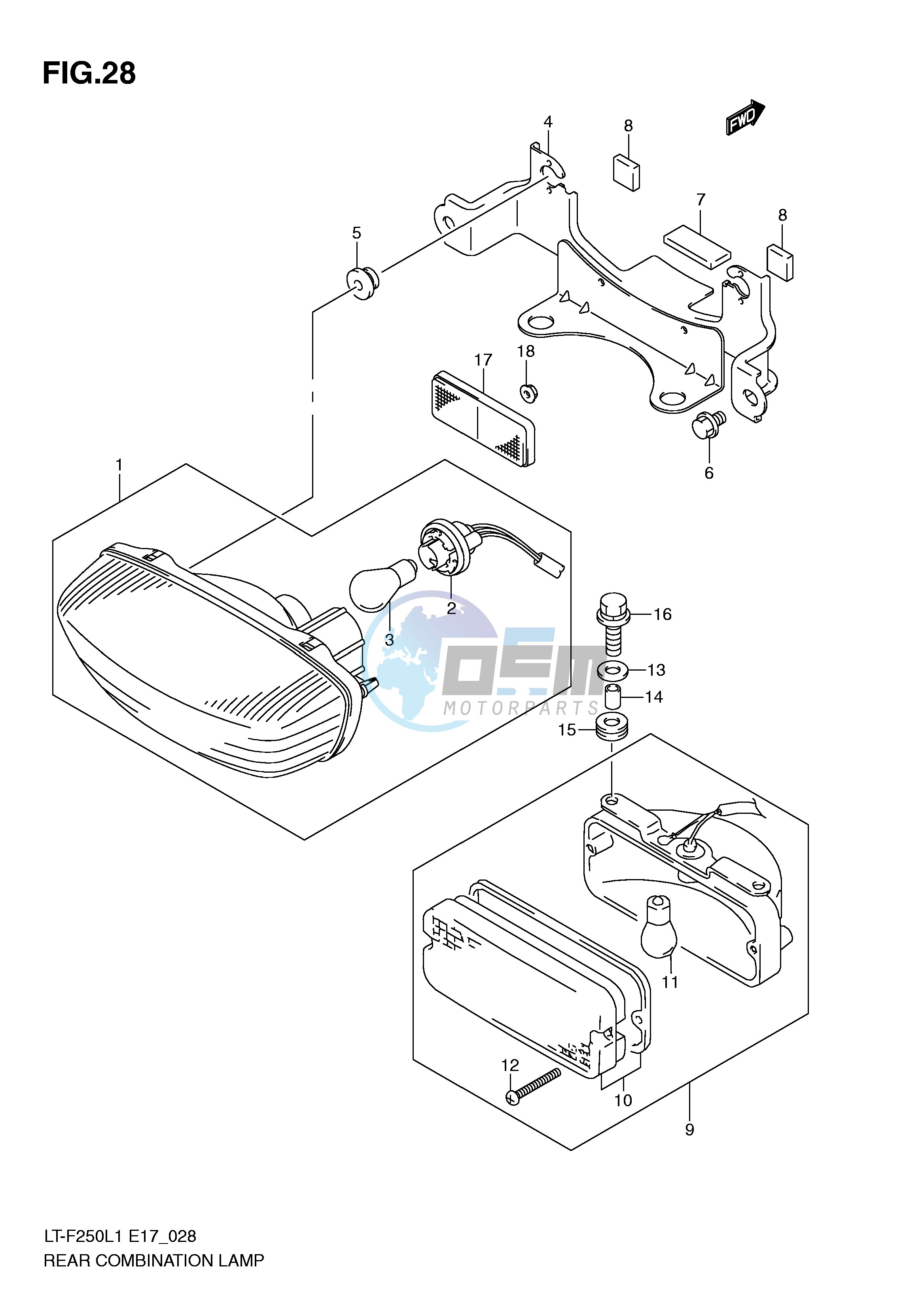 REAR COMBINATION (LT-F250L1 E17)